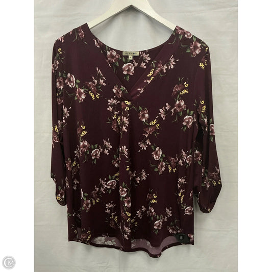 Top Long Sleeve By Clothes Mentor In Maroon, Size: M