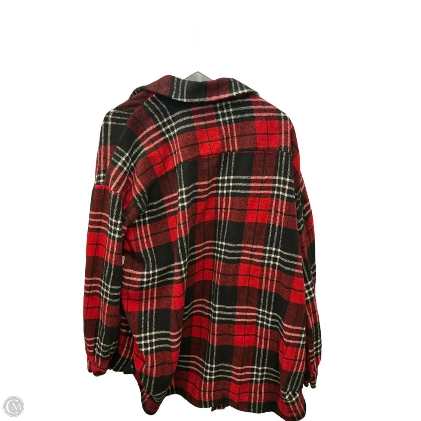 Jacket Shirt By Kori America In Red, Size: Xxl