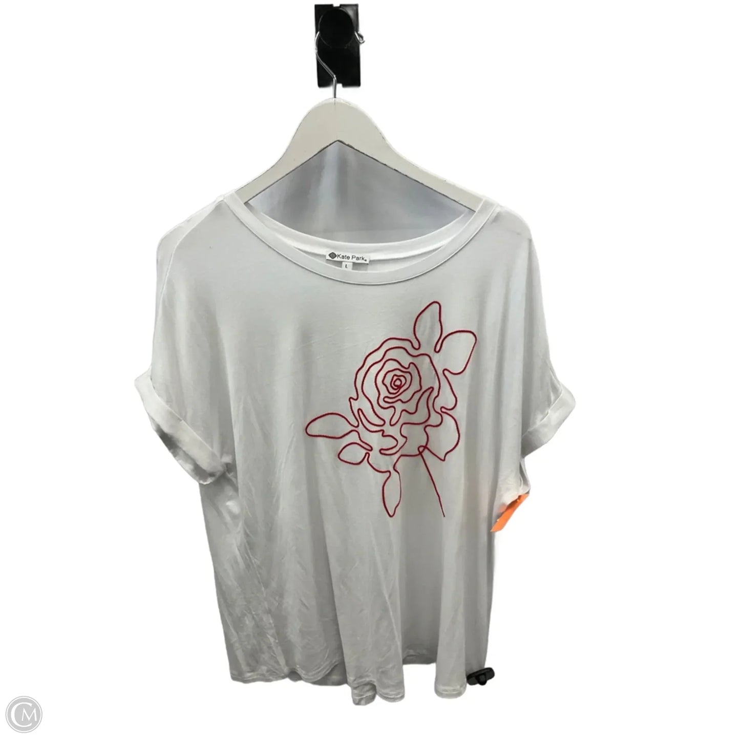 Top Short Sleeve By Clothes Mentor In White, Size: L