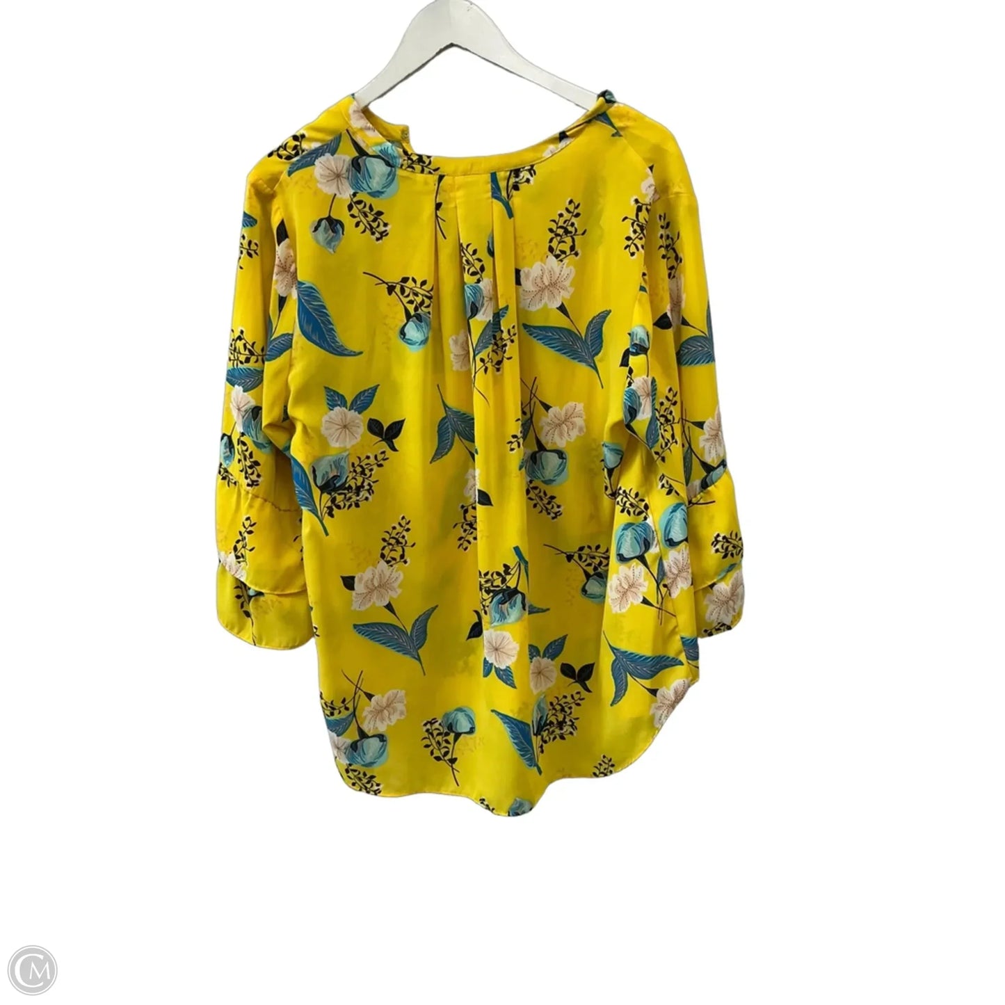 Top 3/4 Sleeve By Violet And Claire In Yellow, Size: 1x