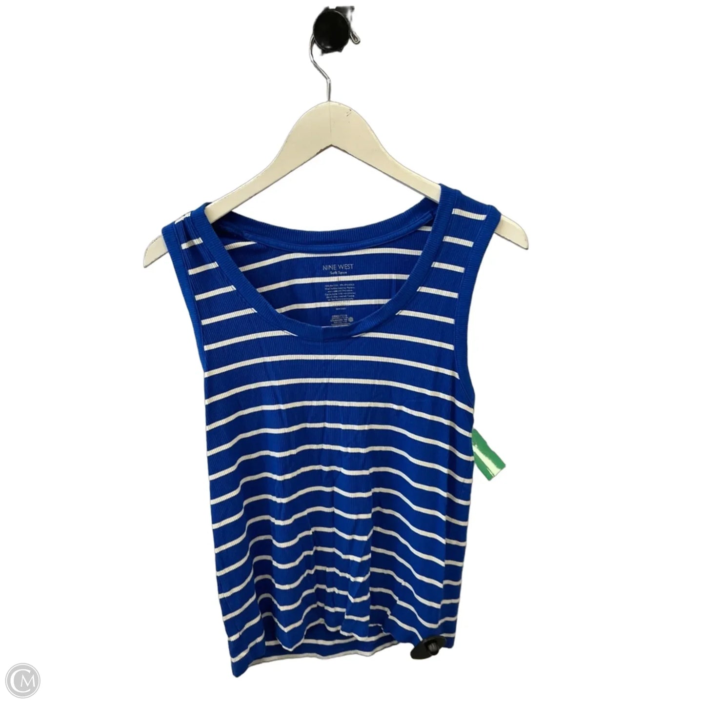 Tank Top By Nine West In Blue & White, Size: L