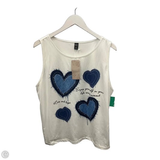 Top Sleeveless By Emery Rose In White, Size: 3x