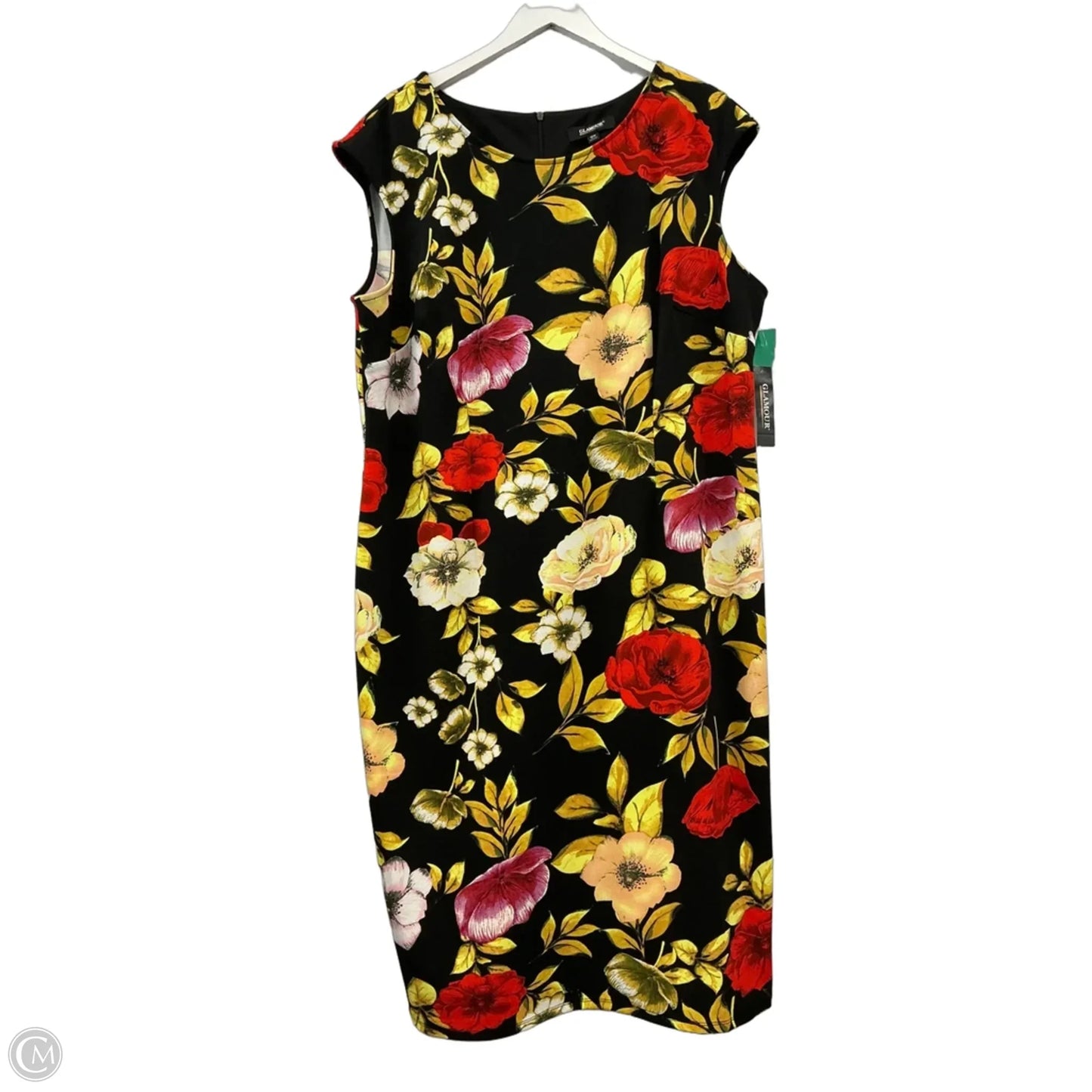 Dress Casual Midi By Glamour In Floral Print, Size: 18