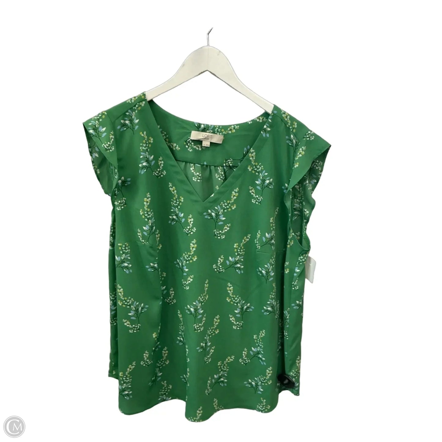 Top Short Sleeve By Loft In Green, Size: 1x