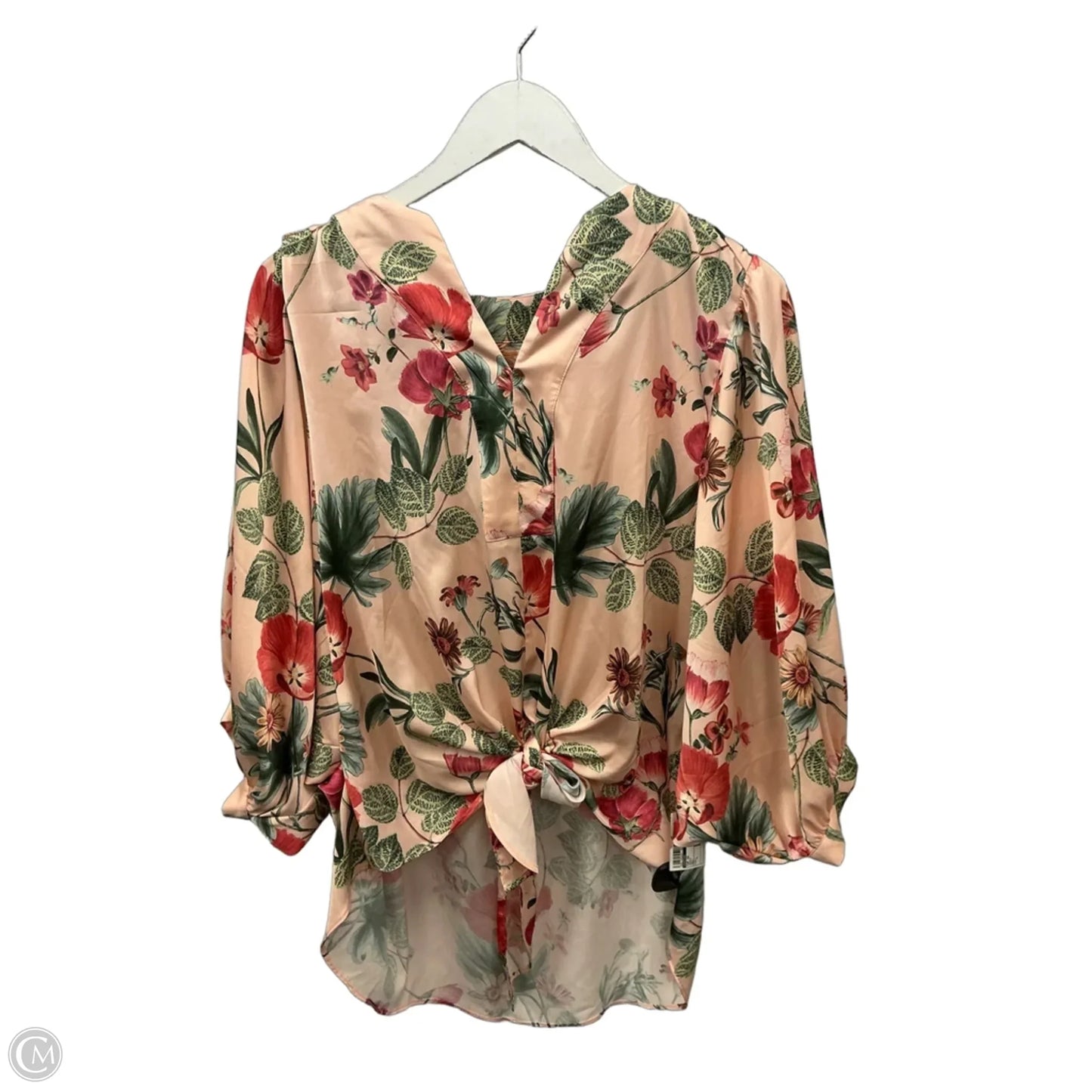 Top Short Sleeve By Chicos In Peach, Size: L