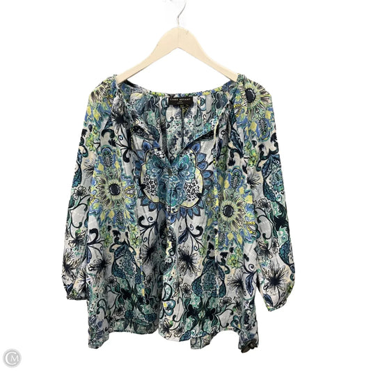 Top 3/4 Sleeve By Lane Bryant In Blue, Size: 1x
