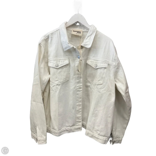 Jacket Denim By Savanna Jane In White, Size: 2x