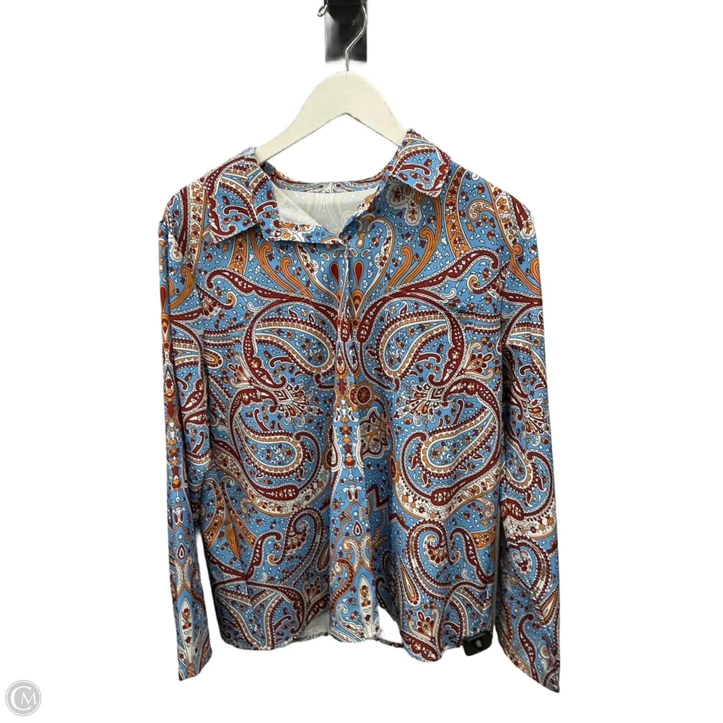 Top Long Sleeve By Clothes Mentor In Blue, Size: Xl