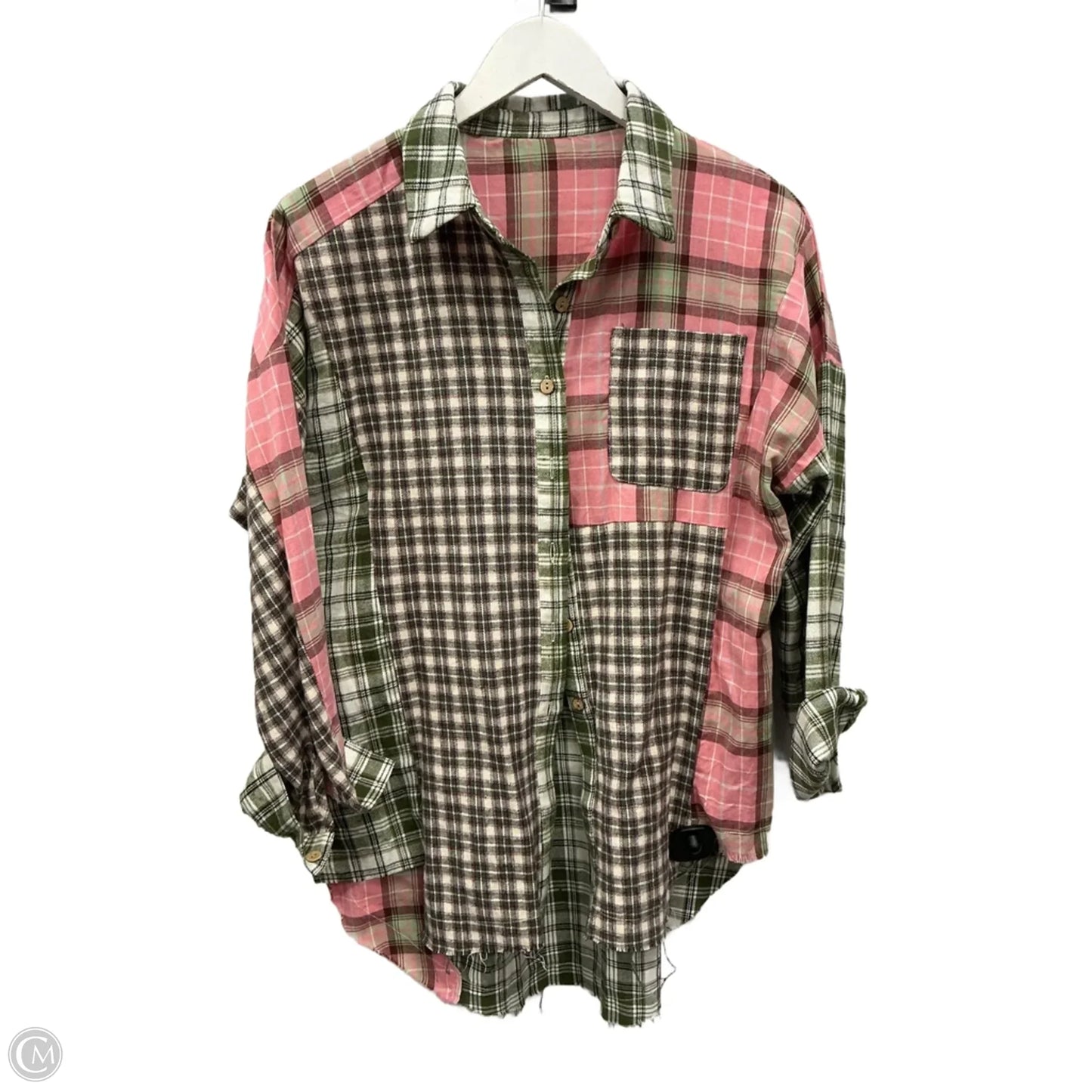 Top Long Sleeve By Clothes Mentor In Green & Pink, Size: S