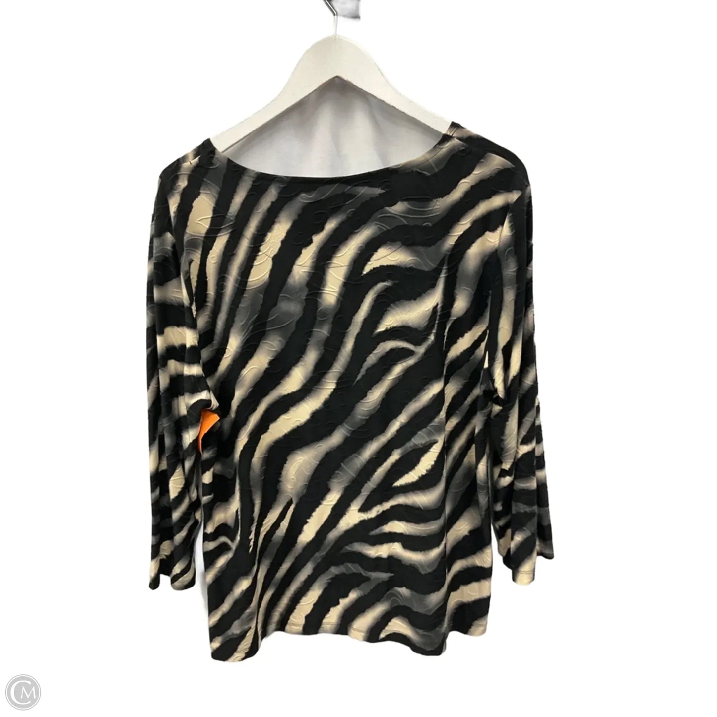 Top 3/4 Sleeve By Jm Collections In Animal Print, Size: Xl