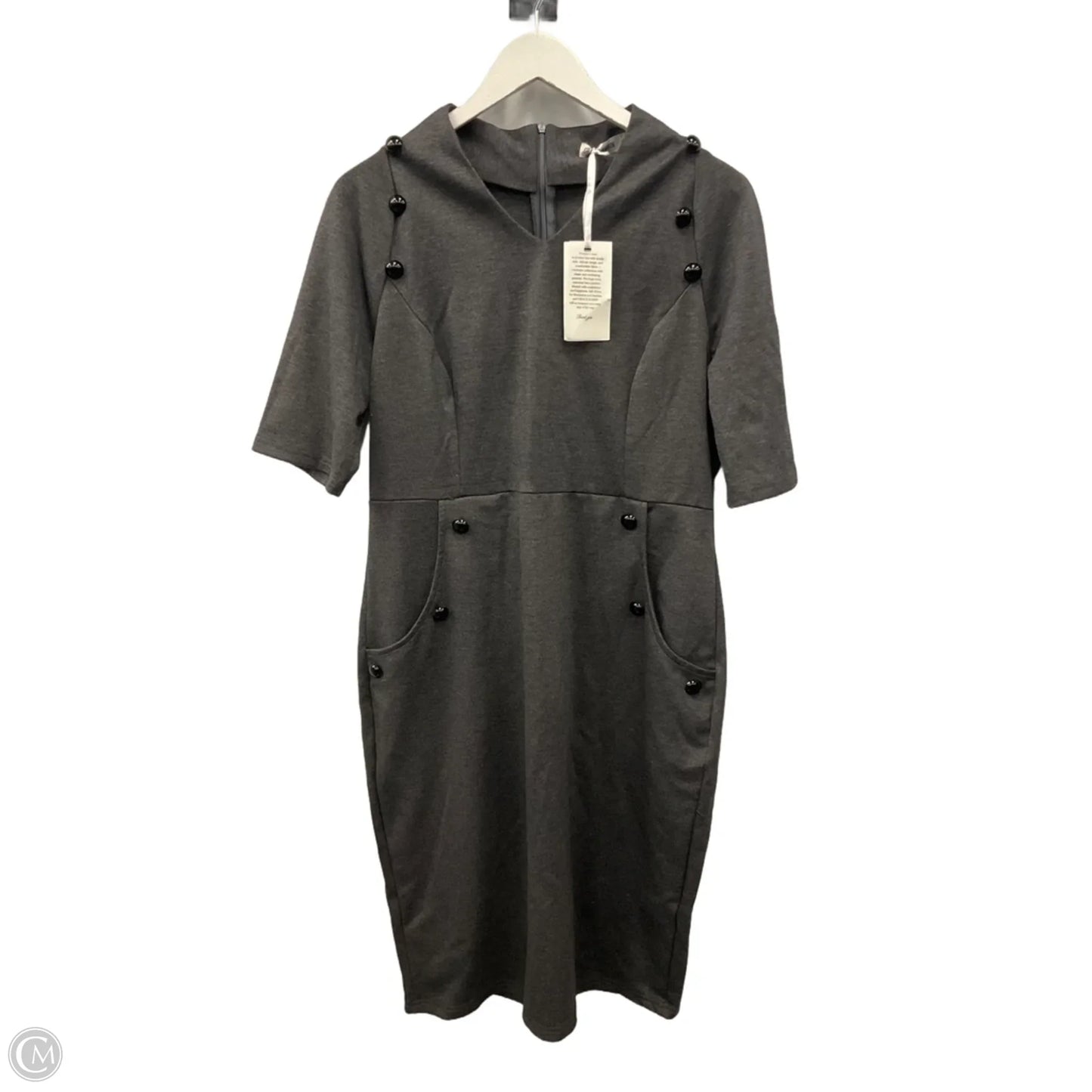 Dress Casual Midi By Grace Karin In Grey, Size: Xl