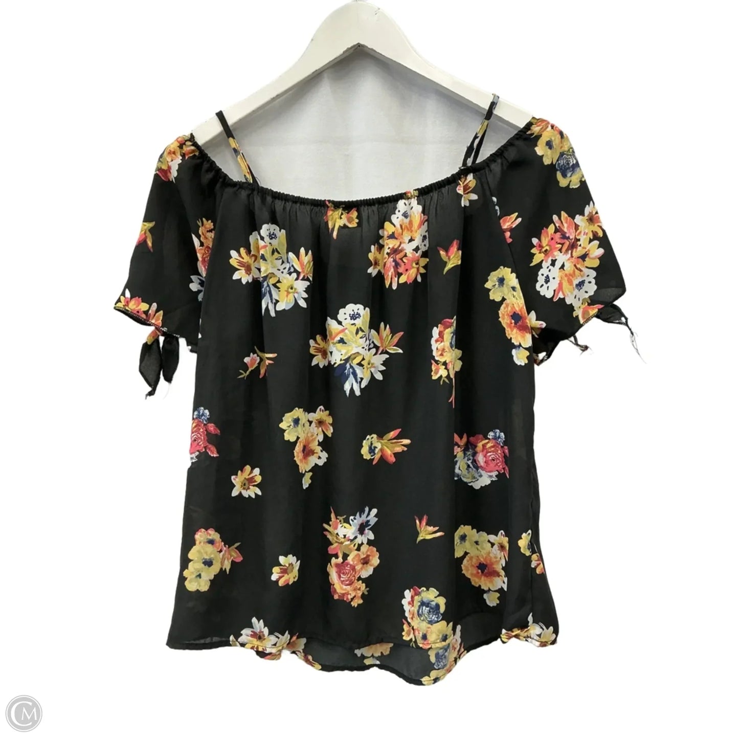 Top Short Sleeve By Paper Crane In Floral Print, Size: L