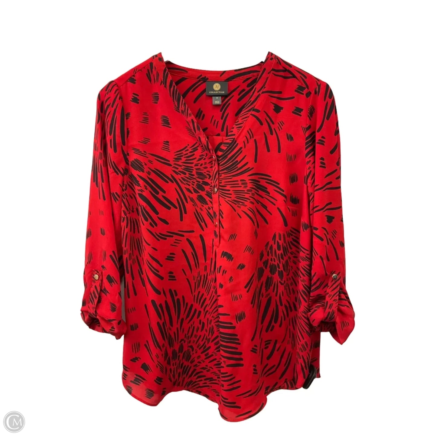 Top 3/4 Sleeve By Jm Collections In Red, Size: S