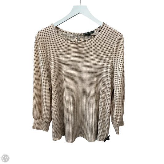 Top Long Sleeve By Adrianna Papell In Polkadot Pattern, Size: M