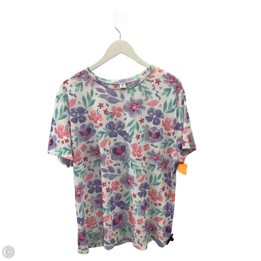 Top Short Sleeve By Clothes Mentor In Floral Print, Size: 3x