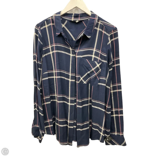 Top Long Sleeve By White House Black Market In Blue, Size: Xl