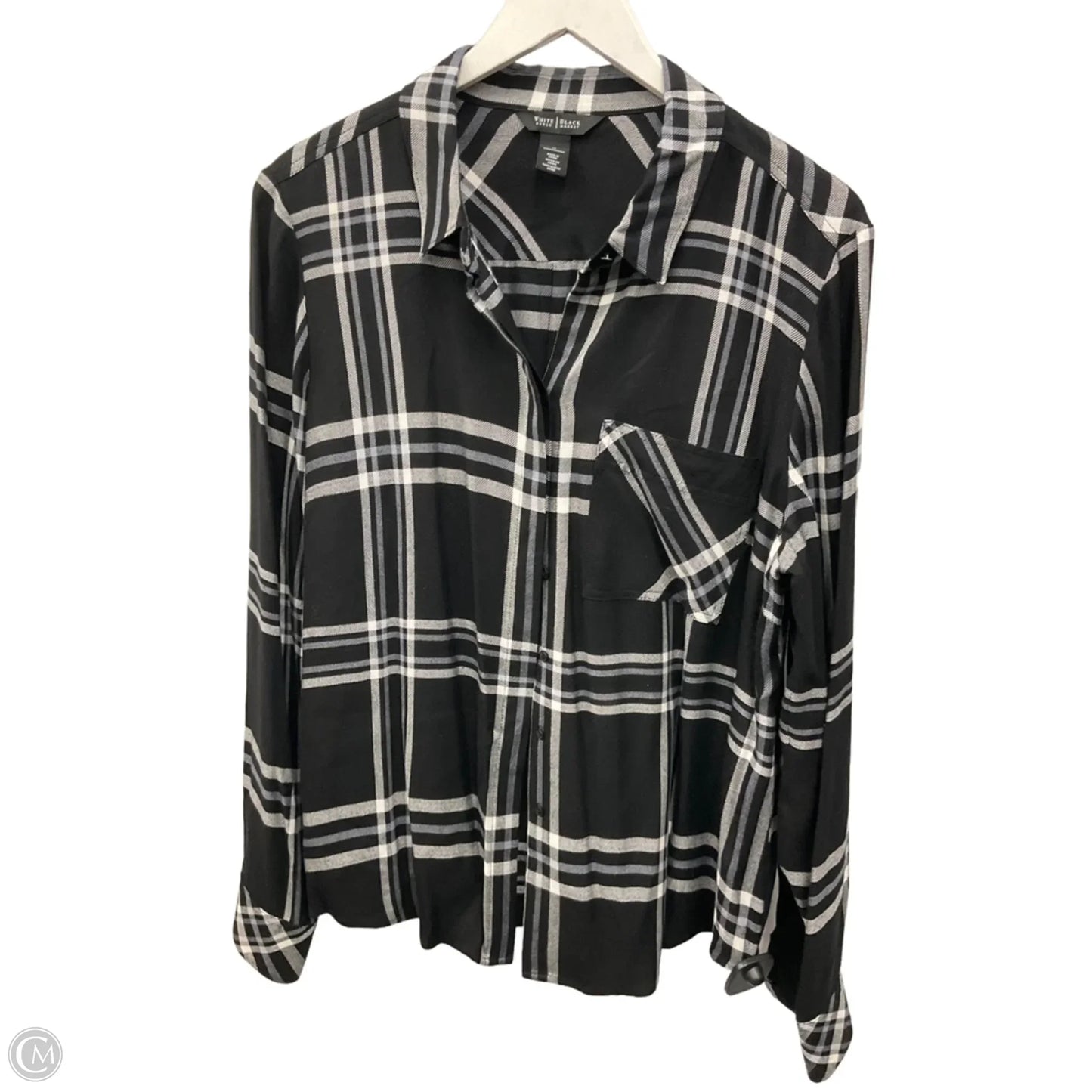 Top Long Sleeve By White House Black Market In Black & White, Size: Xl