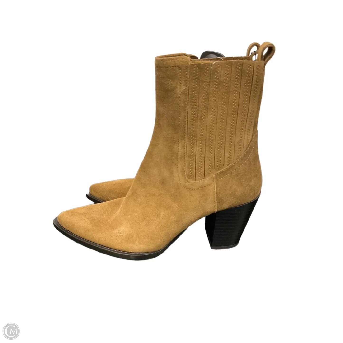 Boots Ankle Heels By Mng In Tan, Size: 9.5
