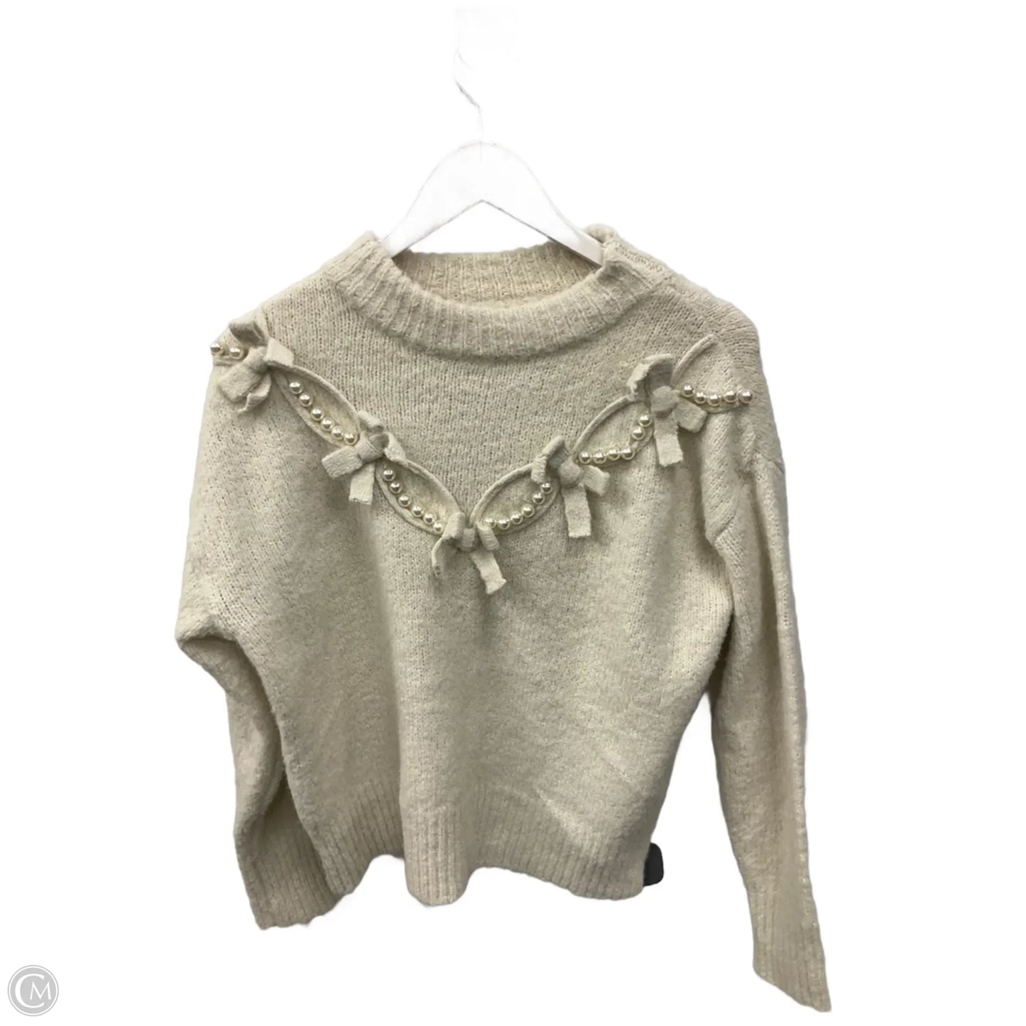 Sweater By Clothes Mentor In Cream, Size: M