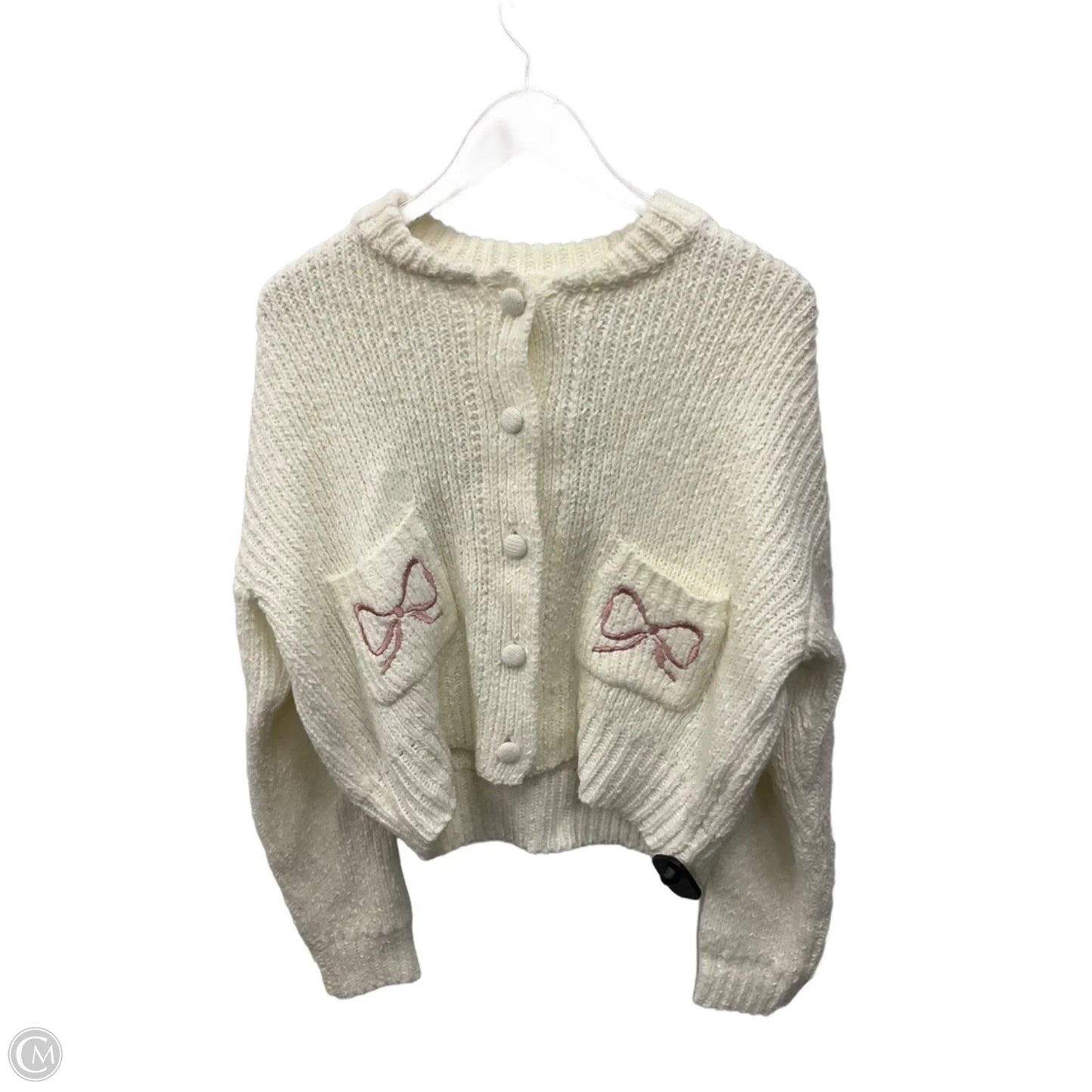 Sweater Cardigan By Lush In Cream, Size: M