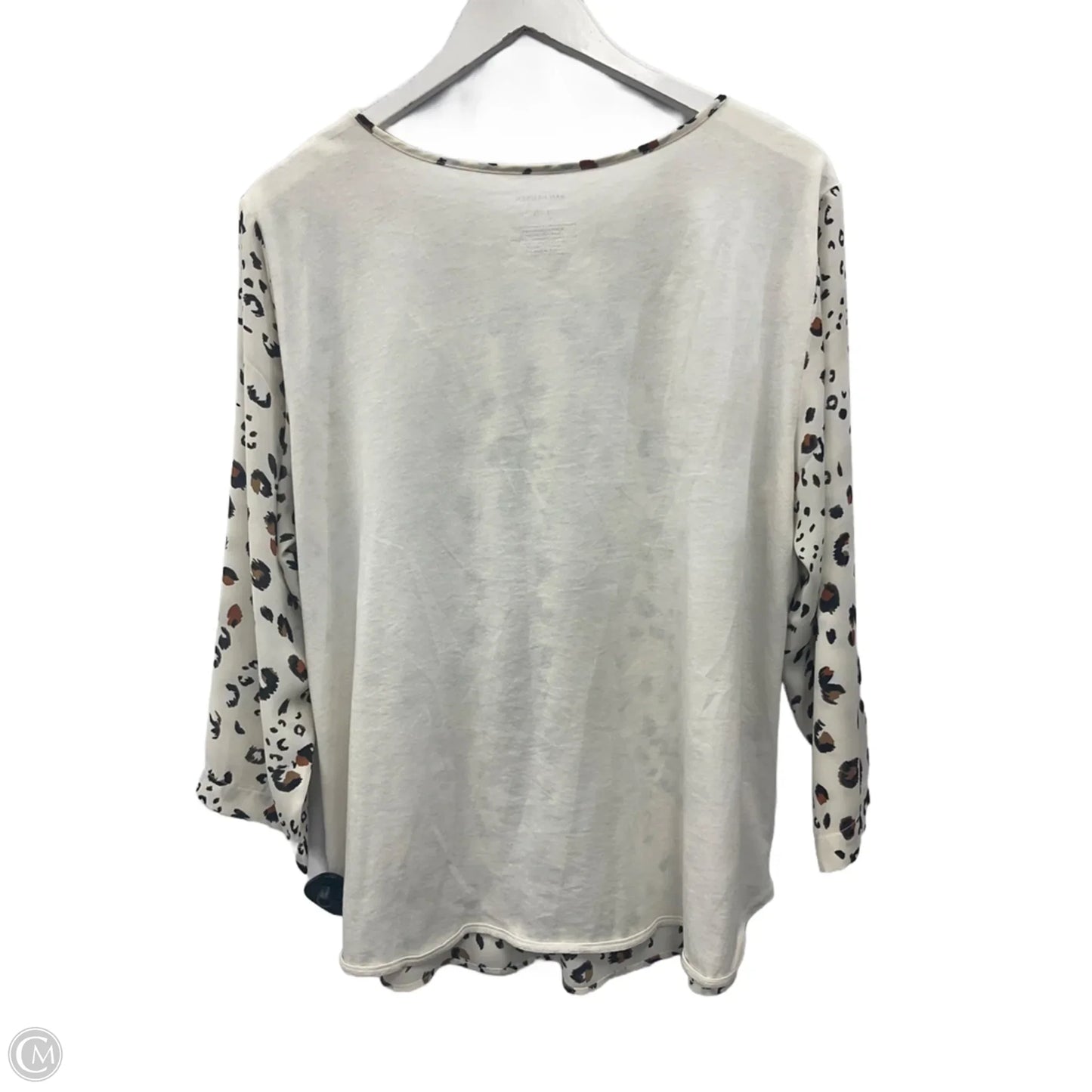 Top 3/4 Sleeve By Van Heusen In Animal Print, Size: L