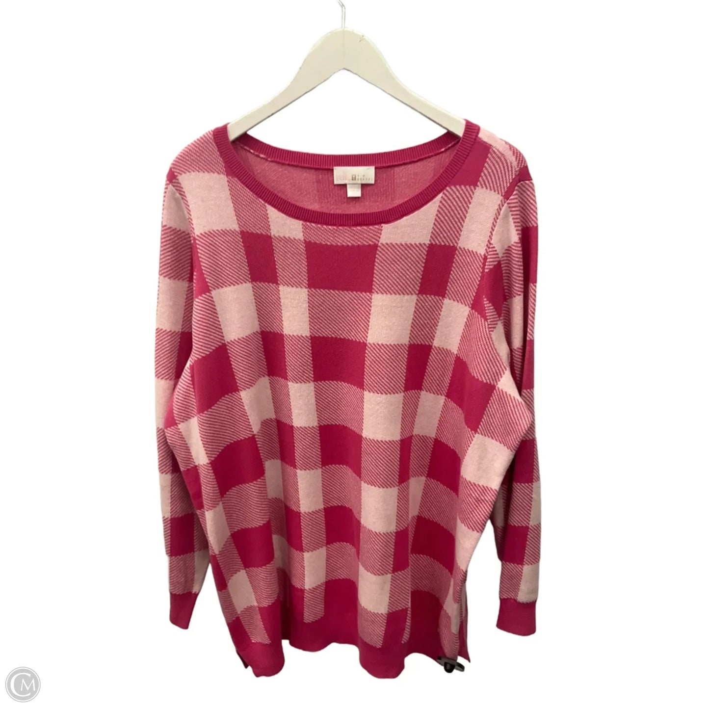 Top Long Sleeve By Belle By Kim Gravel In Pink, Size: 2x