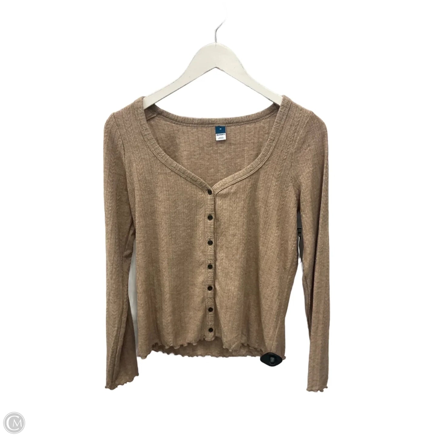 Top Long Sleeve By Old Navy In Taupe, Size: M