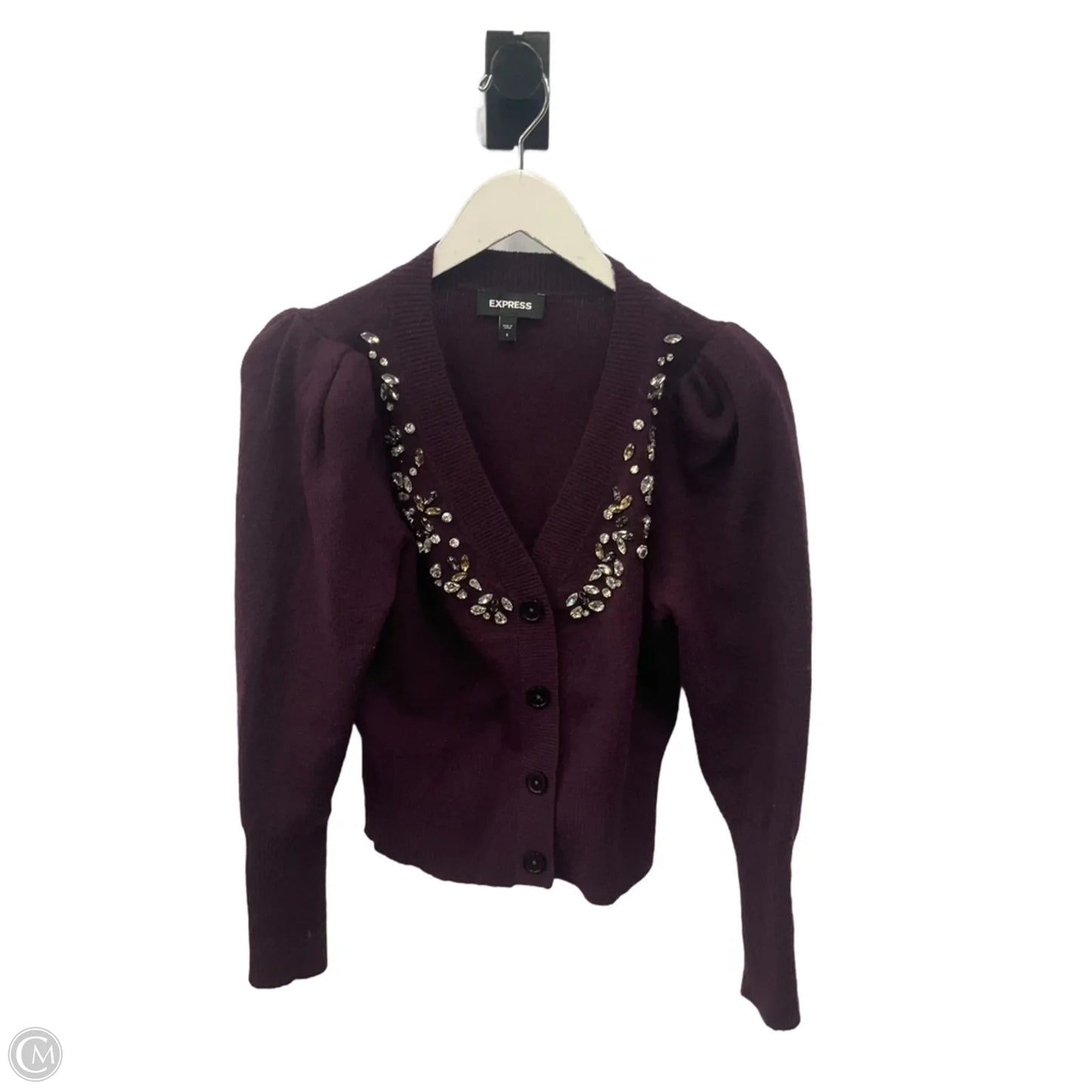 Cardigan By Express In Purple, Size: S