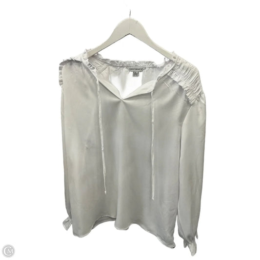 Blouse Long Sleeve By Counterparts In White, Size: Xl