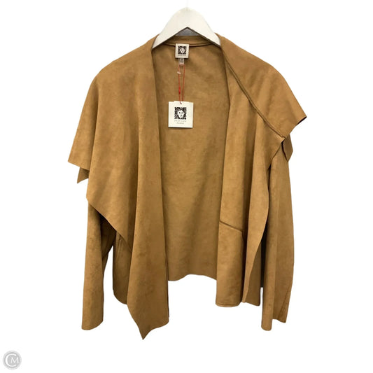 Cardigan By Anne Klein In Tan, Size: 1x