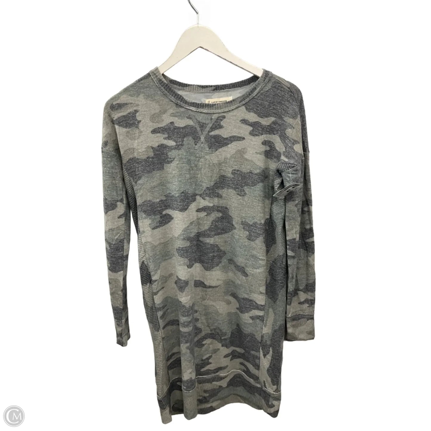 Tunic Long Sleeve By Lucky Brand In Camouflage Print, Size: Xs