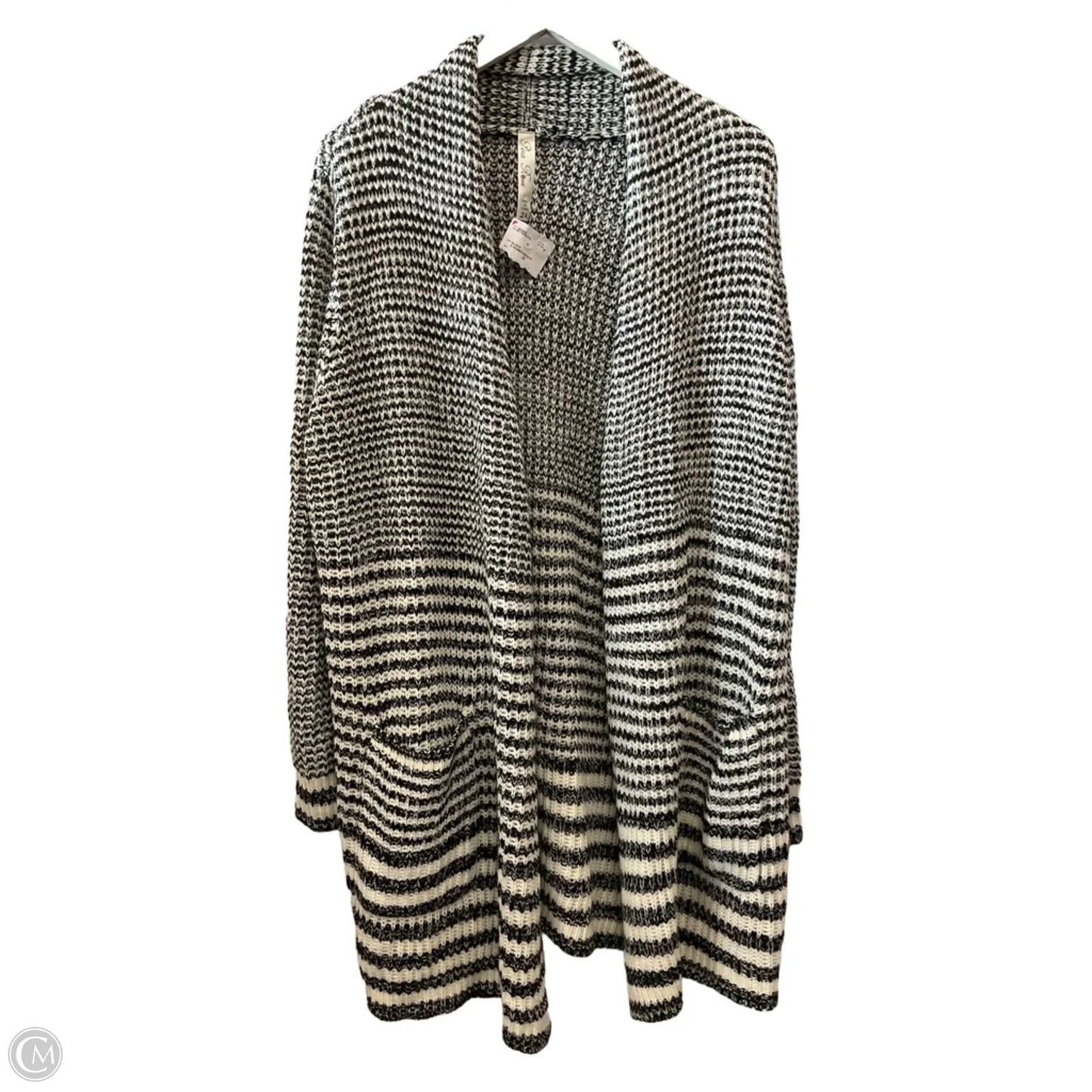 Sweater Cardigan By Clothes Mentor In Black & White, Size: 2x