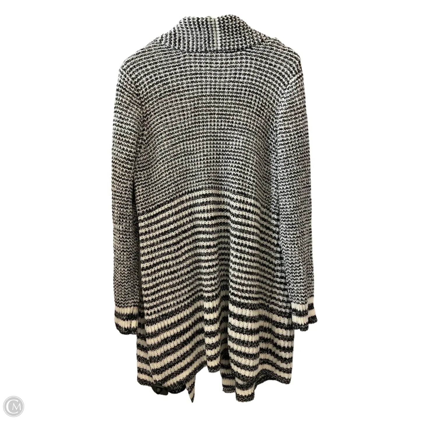 Sweater Cardigan By Clothes Mentor In Black & White, Size: 2x