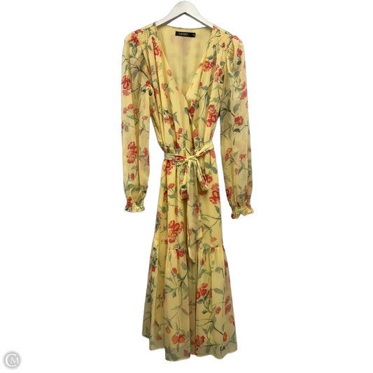 Dress Casual Midi By Lauren By Ralph Lauren In Yellow, Size: 10