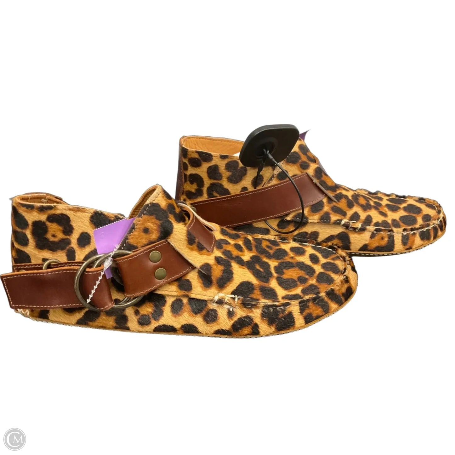 Boots Ankle Flats By Clothes Mentor In Animal Print, Size: 8.5