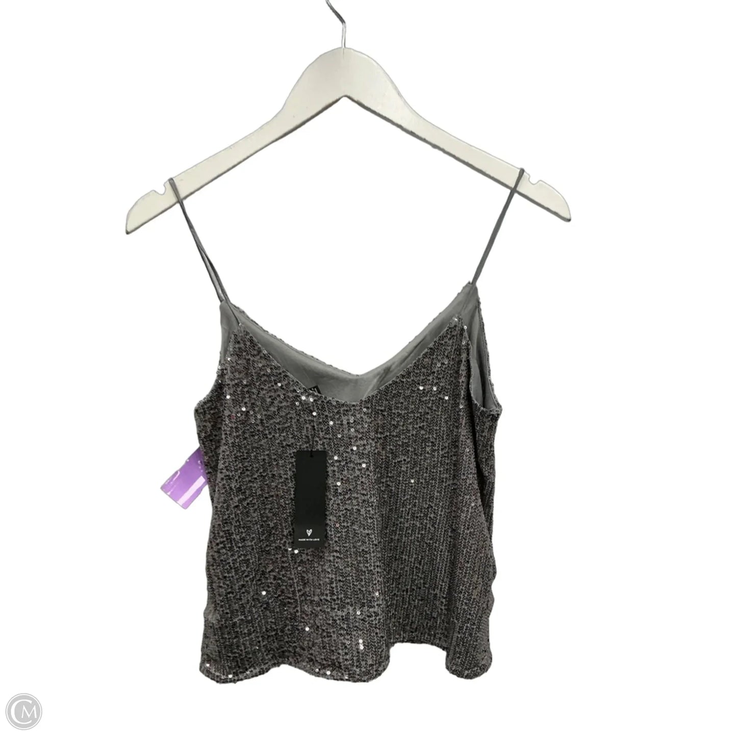 Top Sleeveless By Lulus In Silver, Size: Xs
