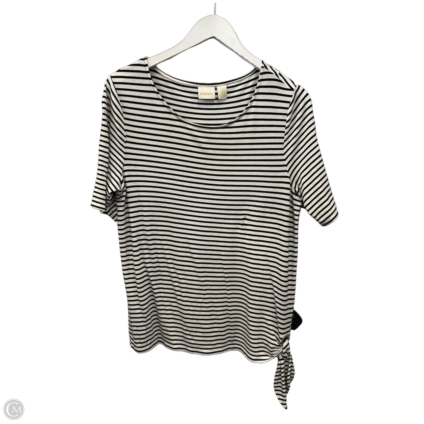 Top Short Sleeve By Chicos In Black, Size: M