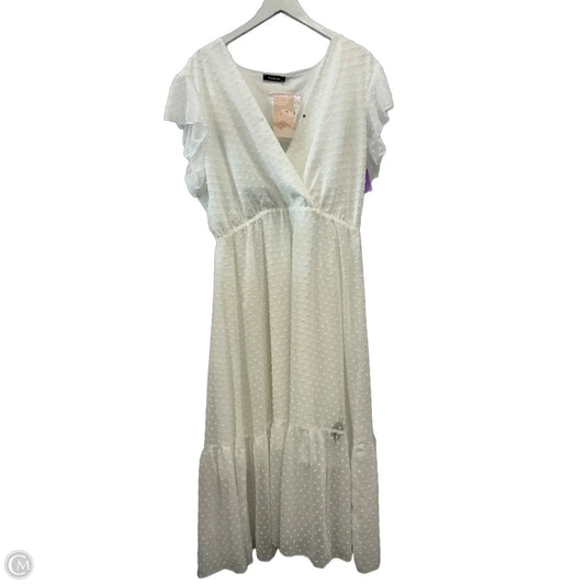 Dress Casual Midi By Clothes Mentor In White, Size: Xxl