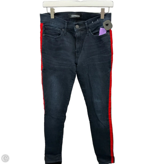 Jeans Skinny By Express In Blue Denim, Size: 4