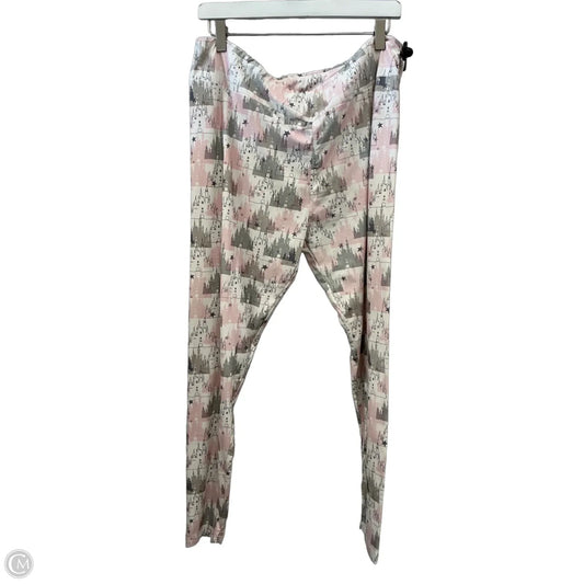 Athletic Leggings By Disney In Pink & White, Size: Xl