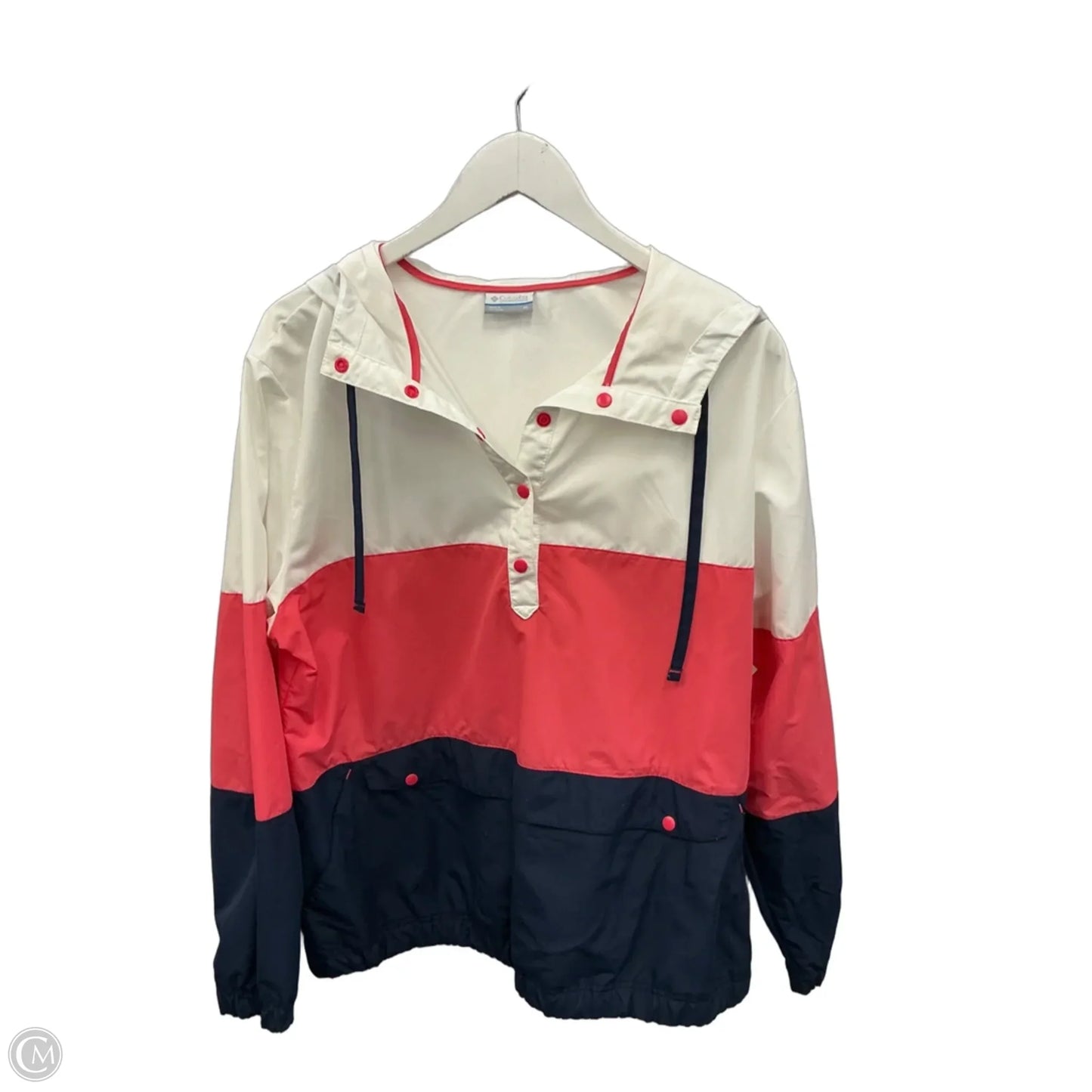 Jacket Windbreaker By Columbia In Blue & Pink, Size: Xl
