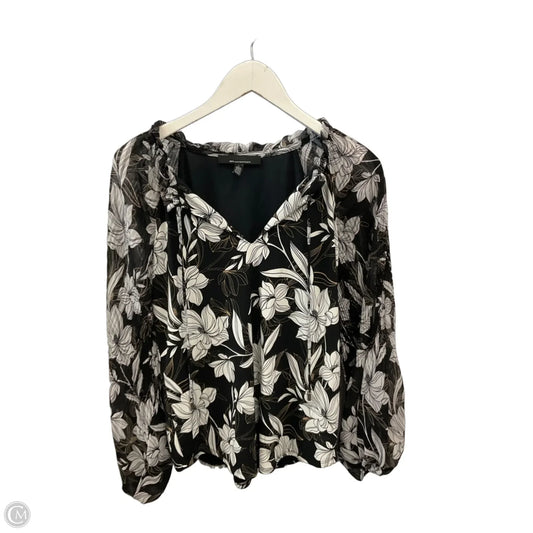 Top Long Sleeve By White House Black Market In Black & White, Size: S
