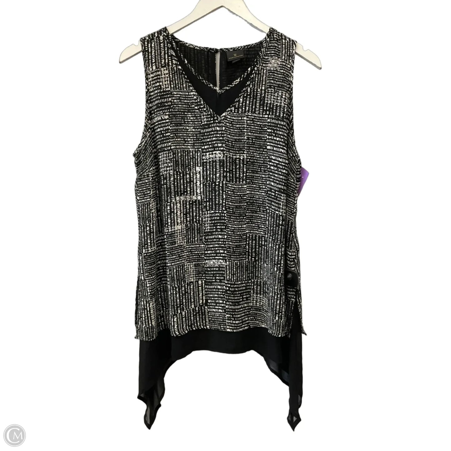 Top Sleeveless By Worthington In Black & White, Size: Mp