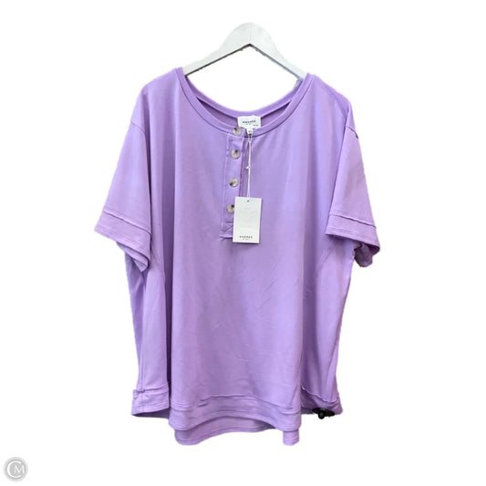 Top Short Sleeve By Andree By Unit In Purple, Size: 1x