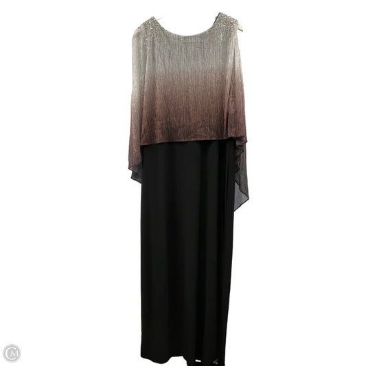 Dress Party Long By Clothes Mentor In Black & Silver, Size: 1x