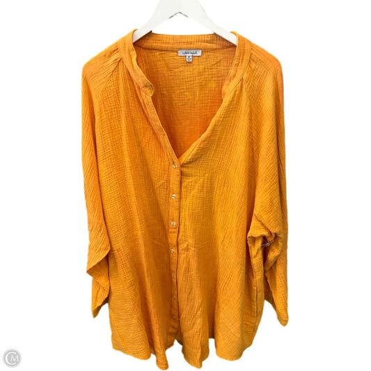 Top Long Sleeve Basic By White Birch In Orange, Size: 3x