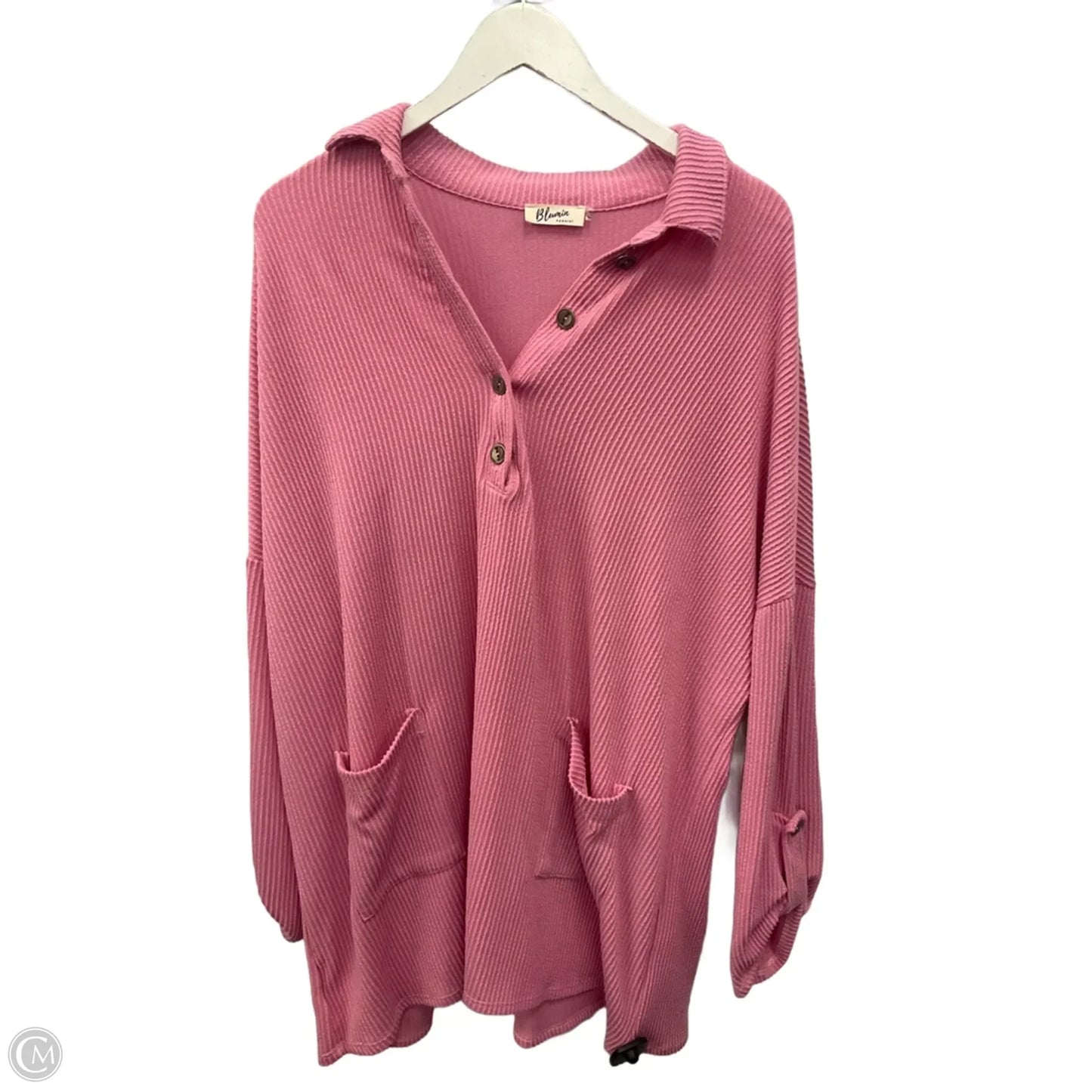Top 3/4 Sleeve Basic By Blumin In Pink, Size: 3x