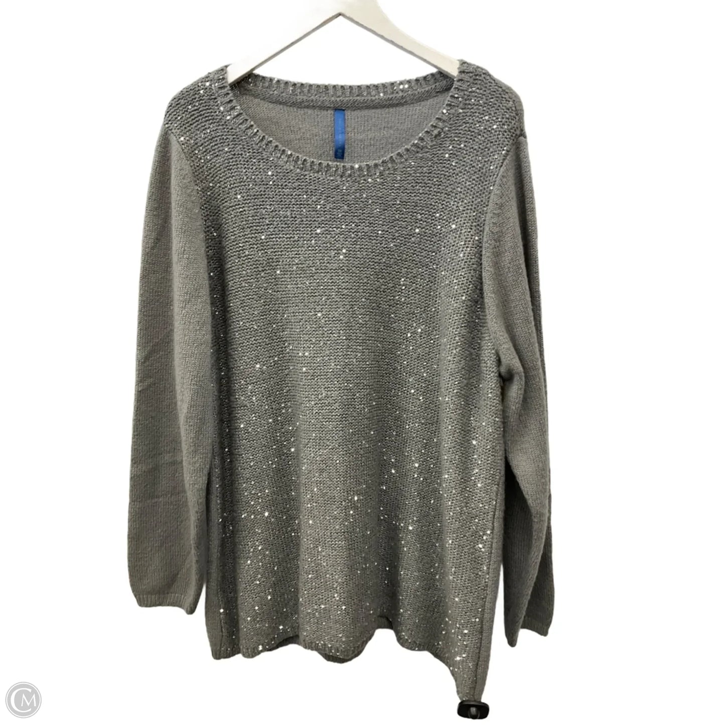 Sweater By Falls Creek In Grey, Size: 3x