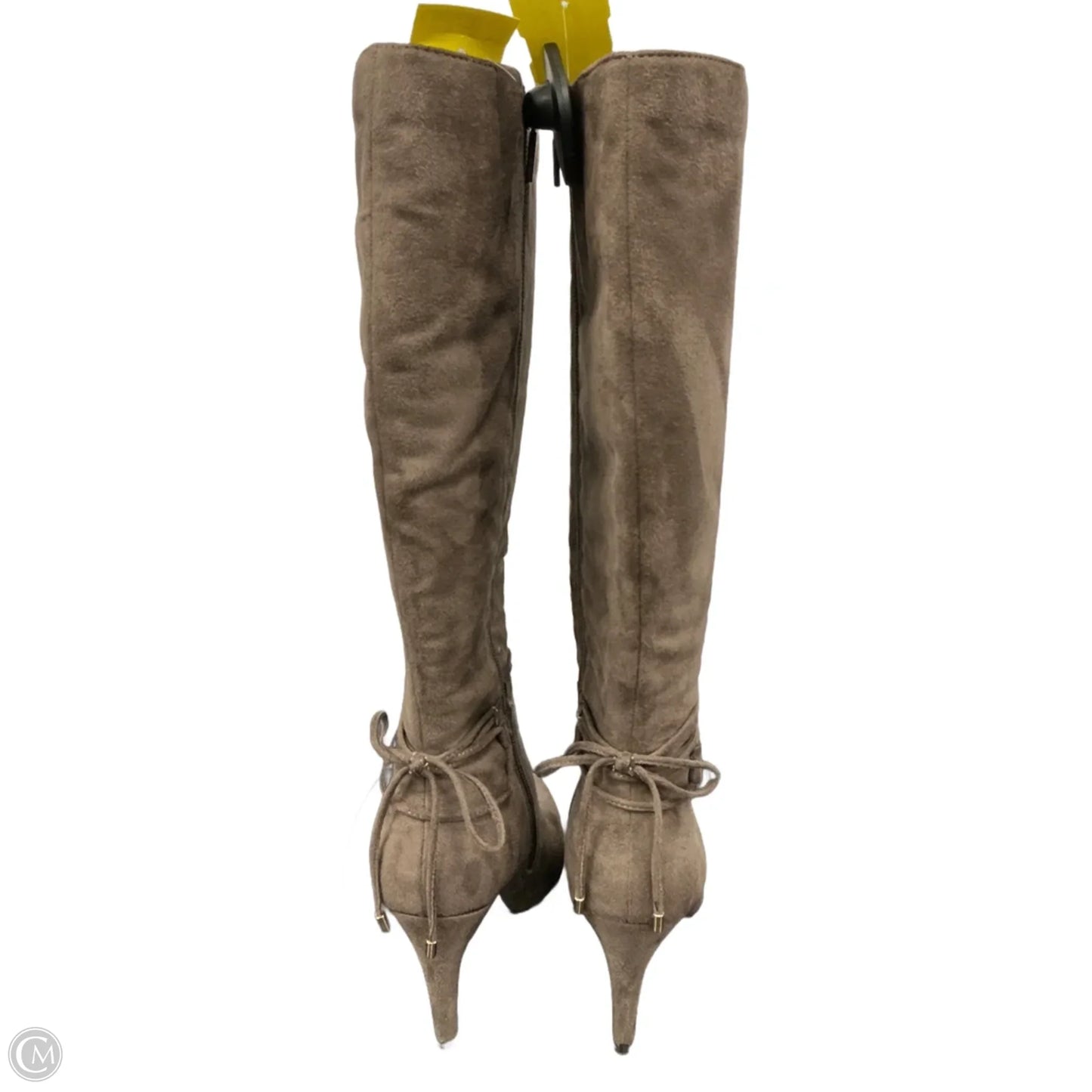 Boots Knee Heels By Clothes Mentor In Brown, Size: 7