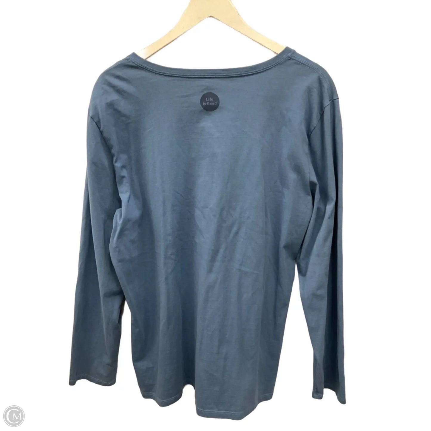 Top Long Sleeve By Life Is Good In Blue, Size: Xxl